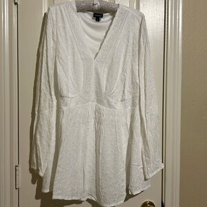 Torrid White Empire Waist Babydoll Blouse Sz 1X